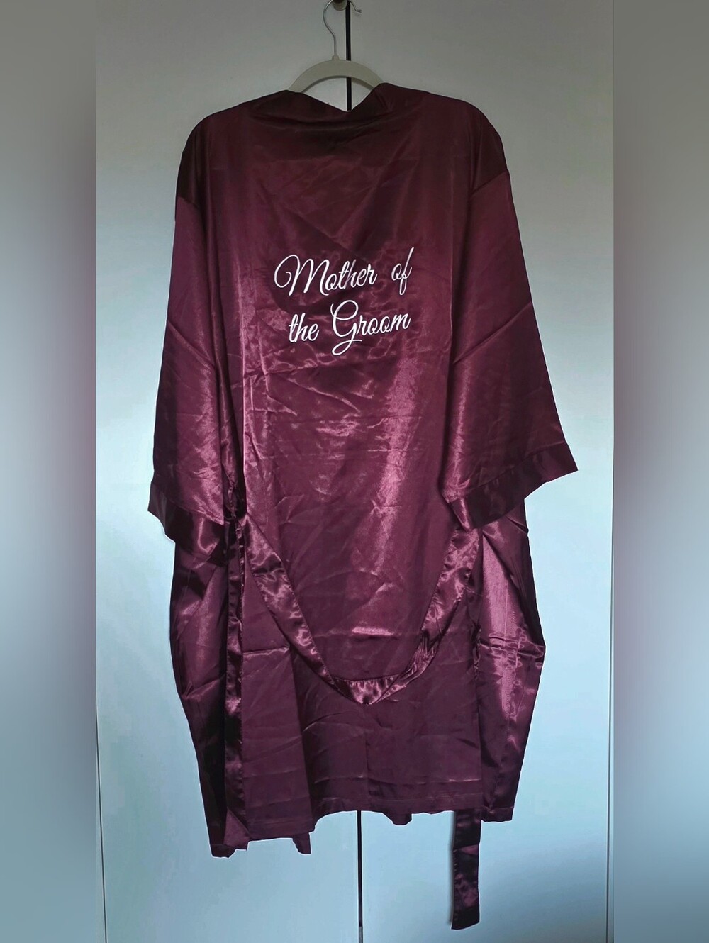 Satin Embroidered Robe in Burgundy Mother of the Groom | Size 2X